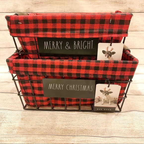 Rae Dunn Other - Rae Dunn 2 Christmas Holiday Storage Basket Set